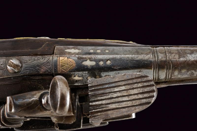 Fine Pistola da Viaggio alla Micheletta a Pietra Focaia - Italia Settentrionale