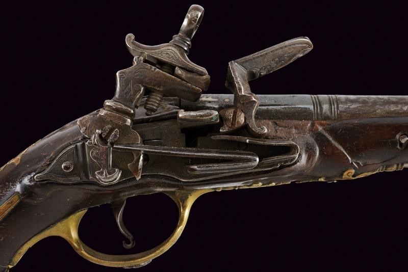 Fine Pistola da Viaggio alla Micheletta a Pietra Focaia - Italia Settentrionale