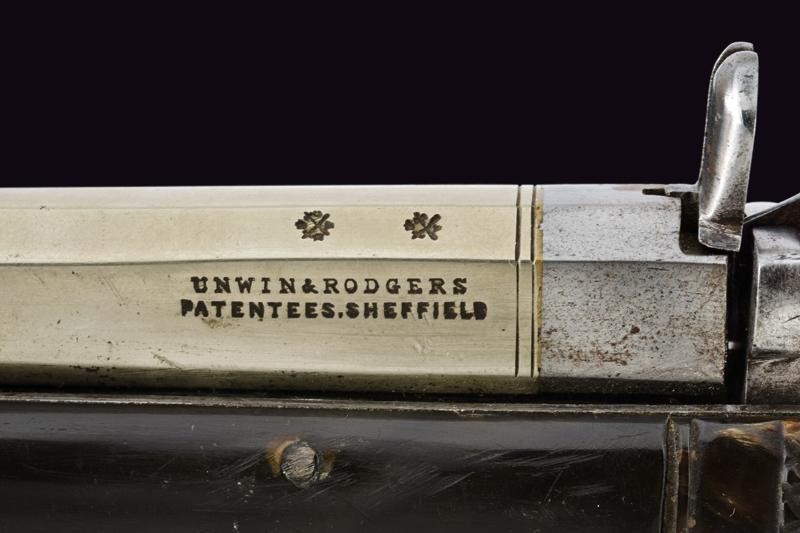 Rara Pistola Unwin & Rodgers con Coltello a Percussione Anulare - Inghilterra