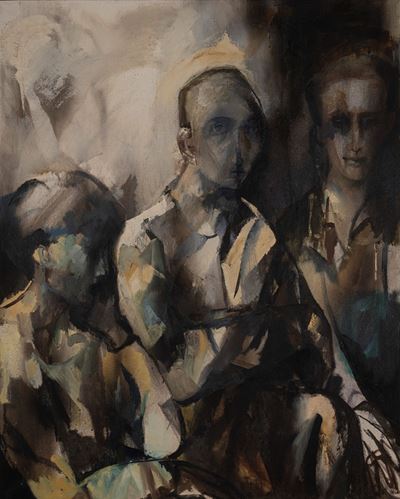 Gli esoterici, olio su tela 100 x 80 cm