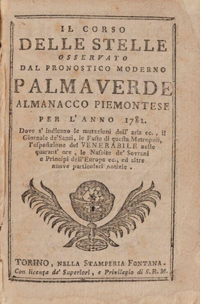 Il Corso delle Stelle Osservato dal Pronostico Moderno Palmaverde Almanacco Piemontese per L'anno...
