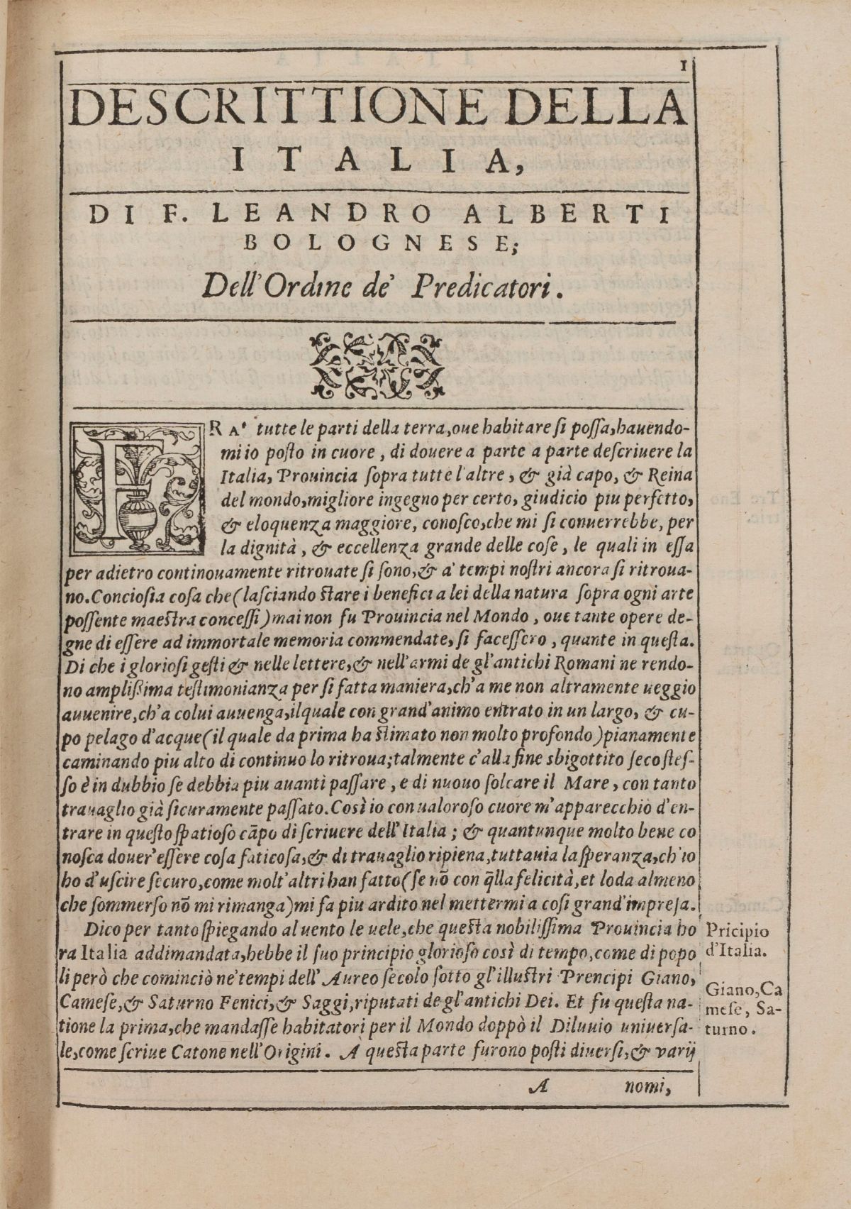 Alberti, Leandro - Descrittione di Tutta L'italia & Isole Pertinenti Ad Essa