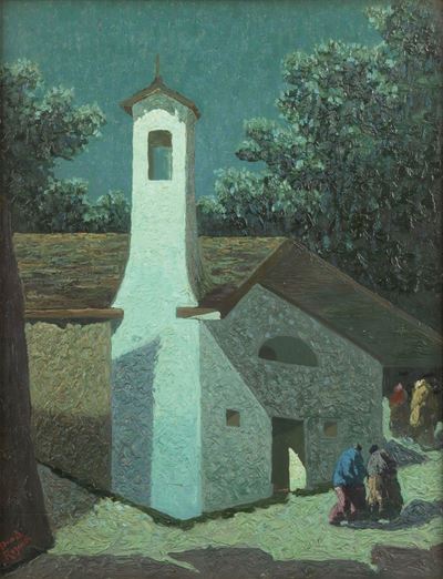 La Chiesina della Valle, olio su legno
