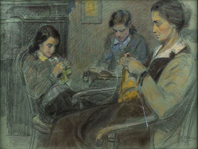 La Mia Famiglia nel 1934, pastello su cartoncino