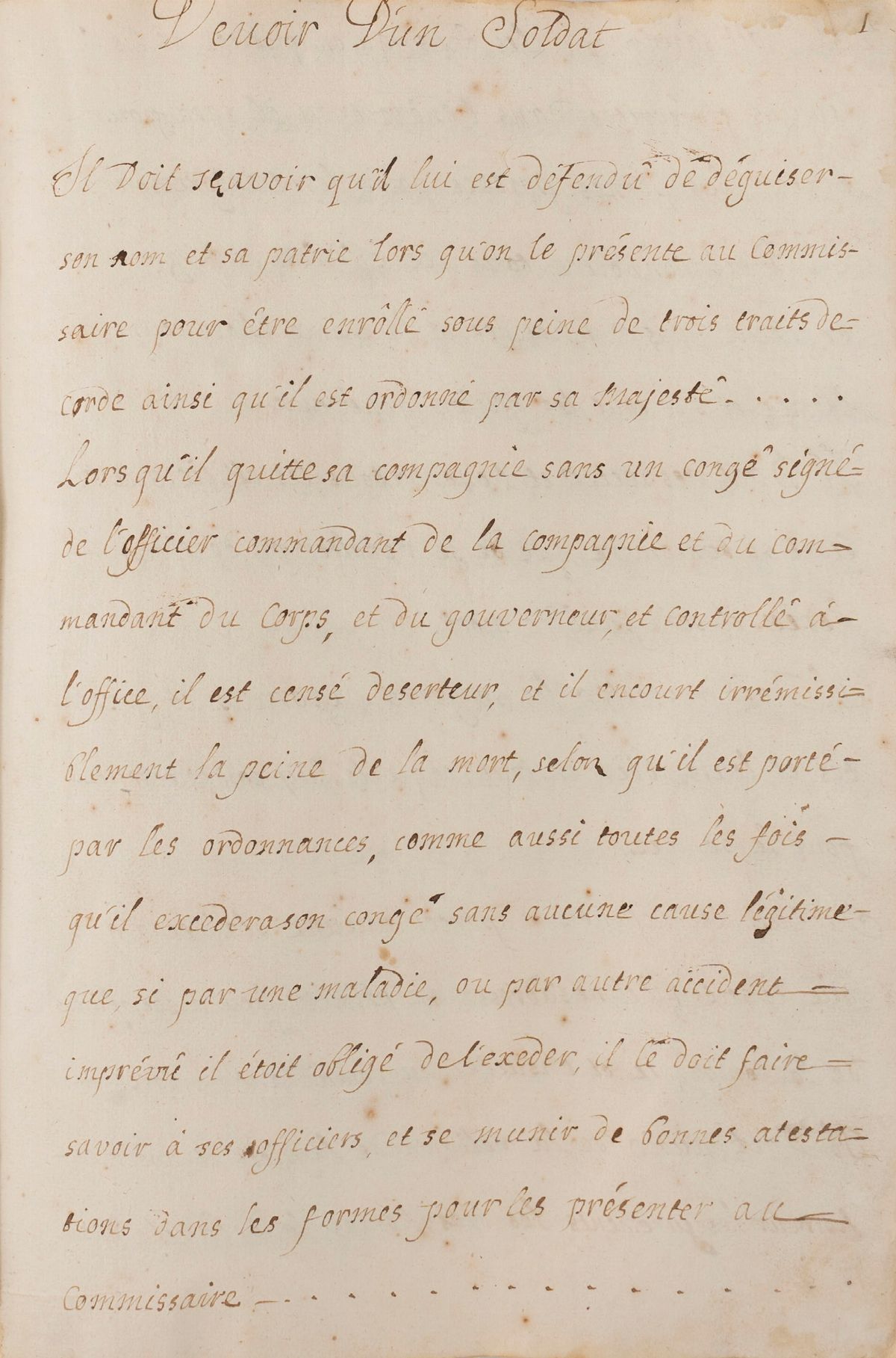 Devoir D'un Soldat