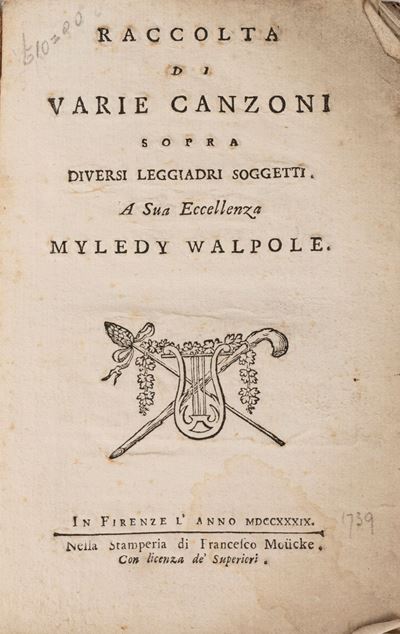 Raccolta di Varie Canzoni Sopra Diversi Leggiadri Soggetti