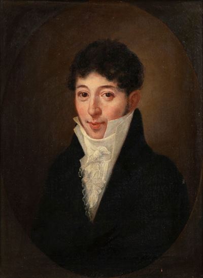 Anonimo, Ritratto di giovane uomo elegante, olio su tela
