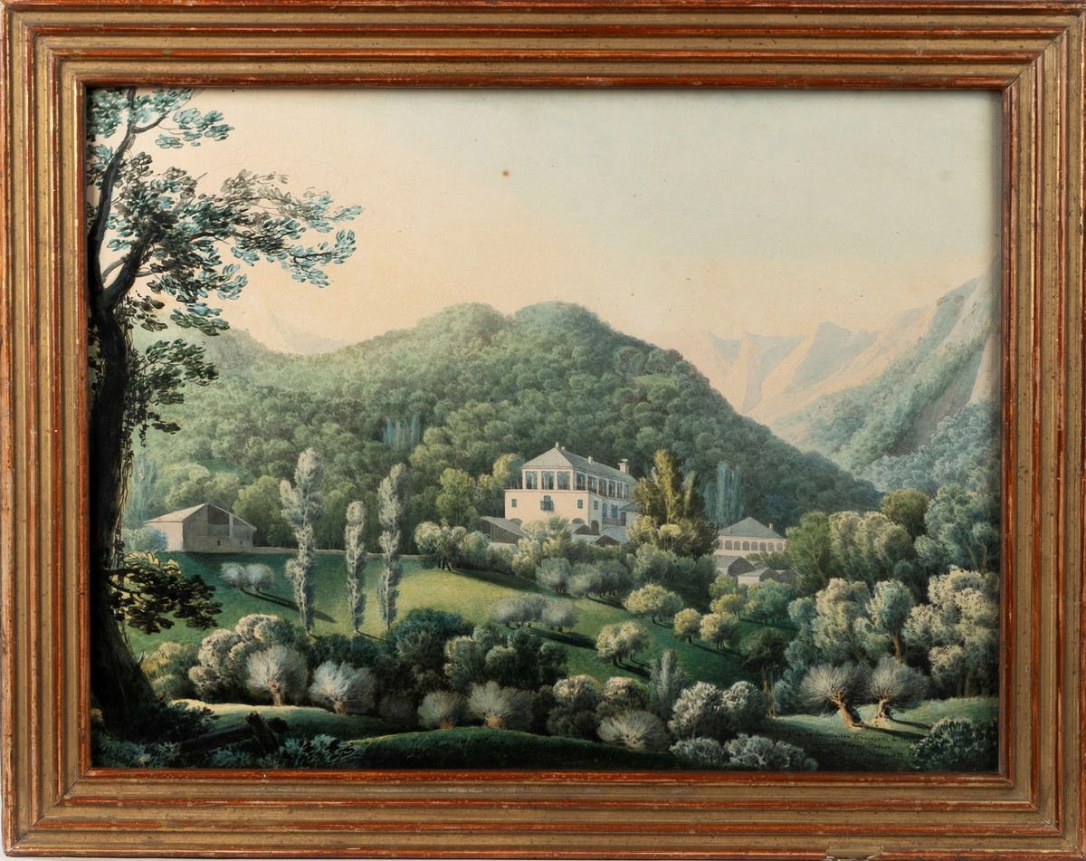Albertina Francesetti (scuola Italiana Inizi del XIX Secolo) - Autore ignoto, Veduta di Villa Fra...