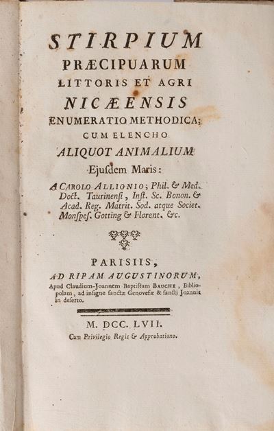 Stirpium Præcipuarum Littoris Et Agri Nicæensis Enumeratio Methodica; Cum Elencho Aliquot Animali...