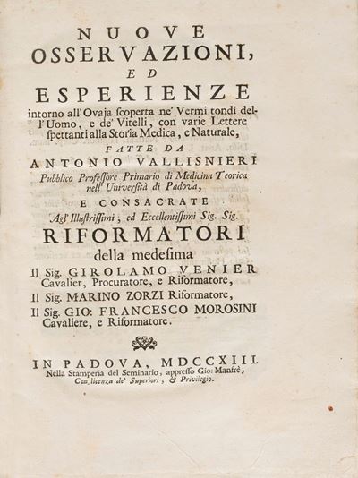 Nuove Osservazioni, ed Esperienze Intorno All'ovaja Scoperta Ne' Vermi Tondi Dell'uomo, e De' Vit...