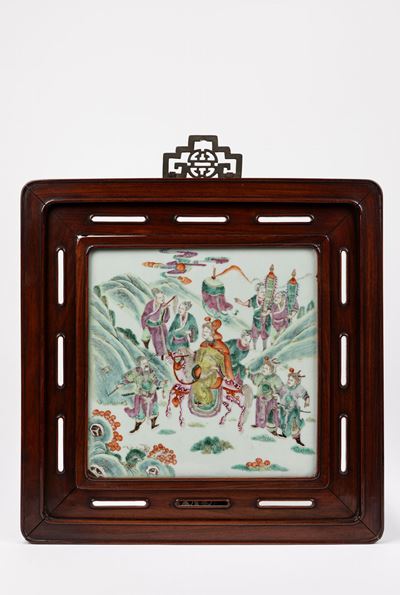Plaque in porcellana Famiglia Rosa, Cina, fine XIX / inizio XX secolo