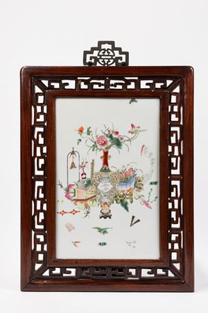 A PORCELAIN PLACQUE