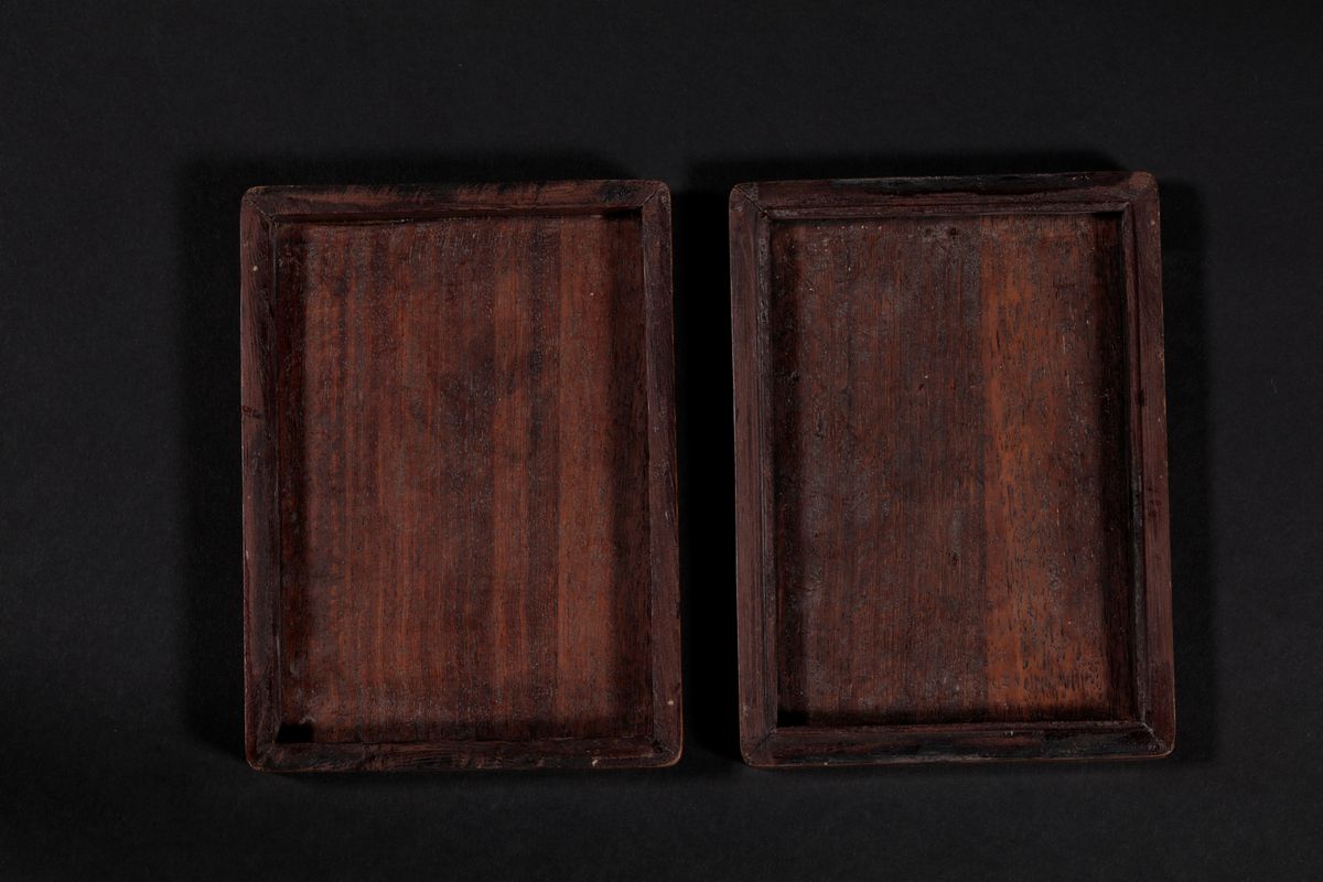 Scatola in legno rivestita in tartaruga con pietra da inchiostro, Cina, periodo Guangxu (1875-190...