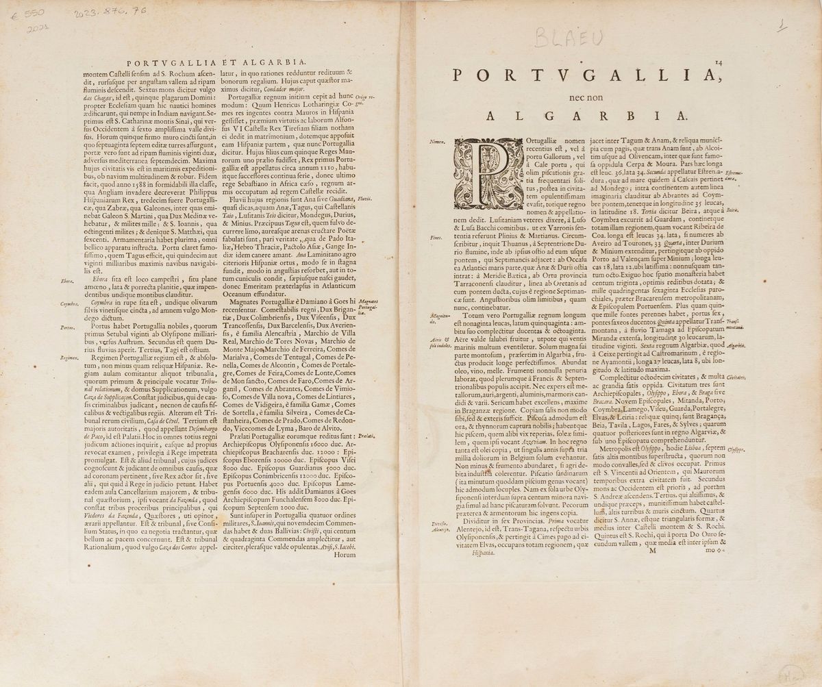 Willem Janszoon Blaeu - Portugallia Et Algarbia Quae Olim Lusitania.