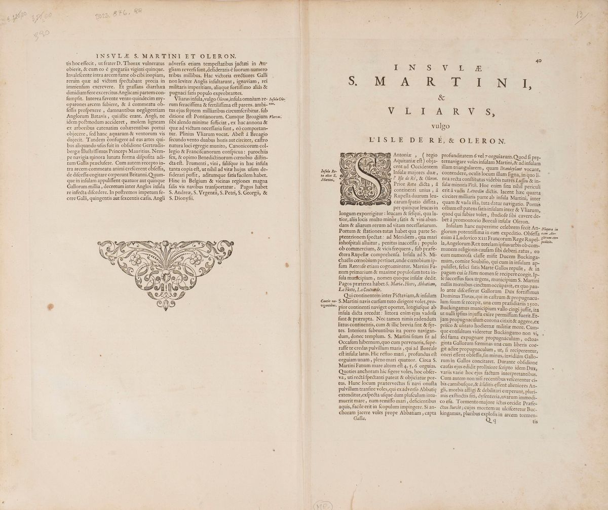 Willem Janszoon Blaeu - Insulae Divi Martini Et Uliarus Vulgo L'isle De Re Et Oleron.