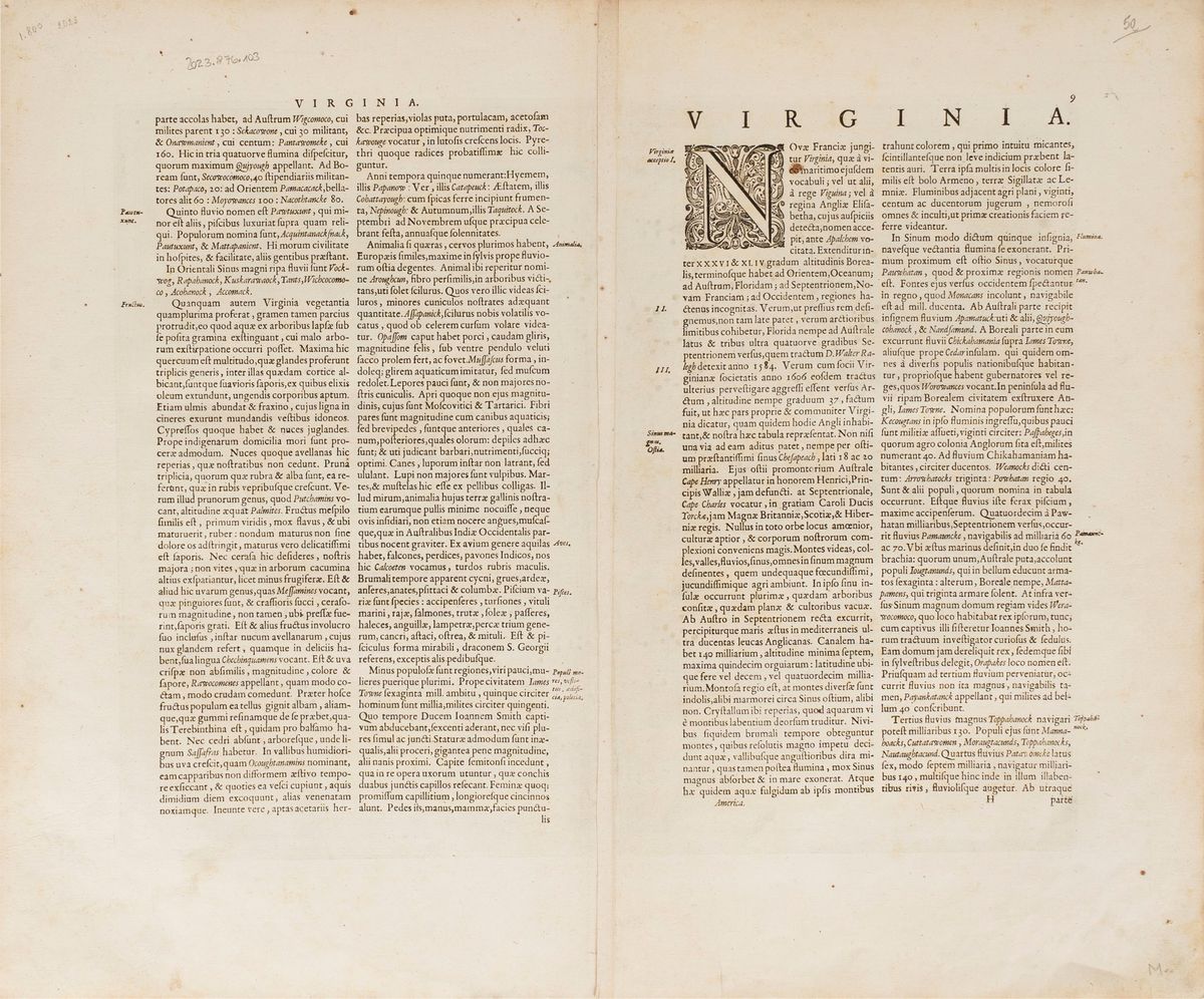 Willem Blaeu - Nova Virginiae Tabula.