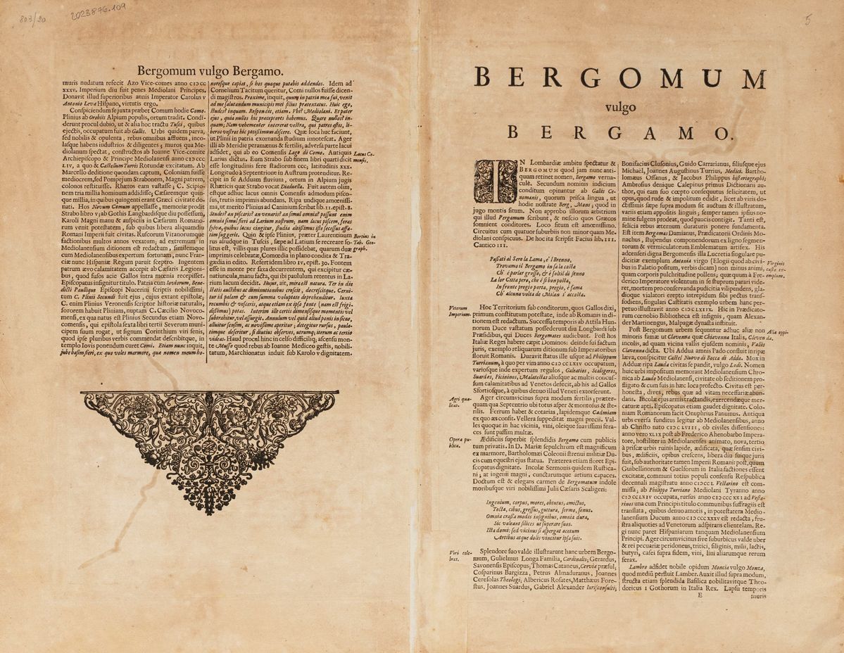 Henricus Hondius - Territorio di Bergamo.