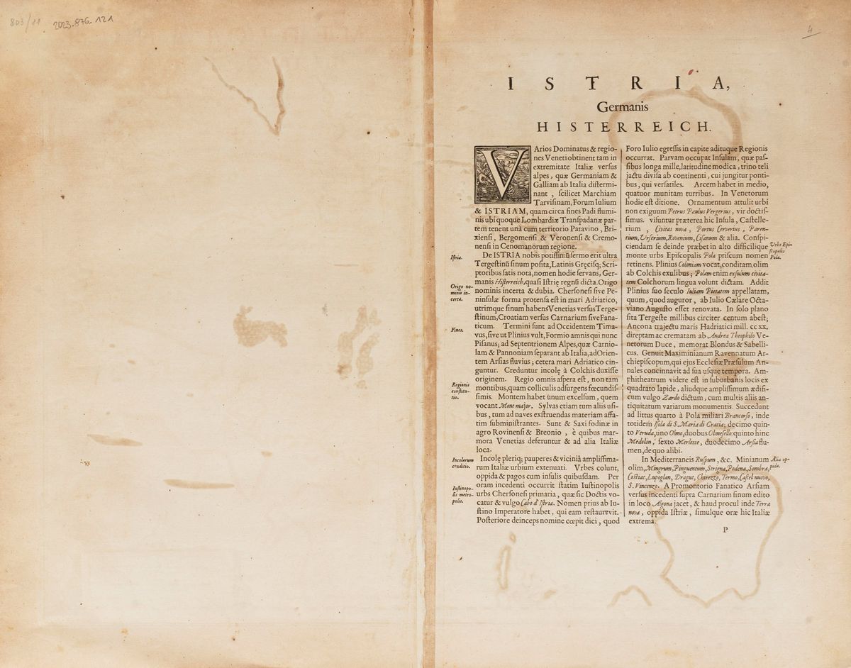 Johannes Janssonius - Istria Olim Iapidia. Istria Olim Iapidia.