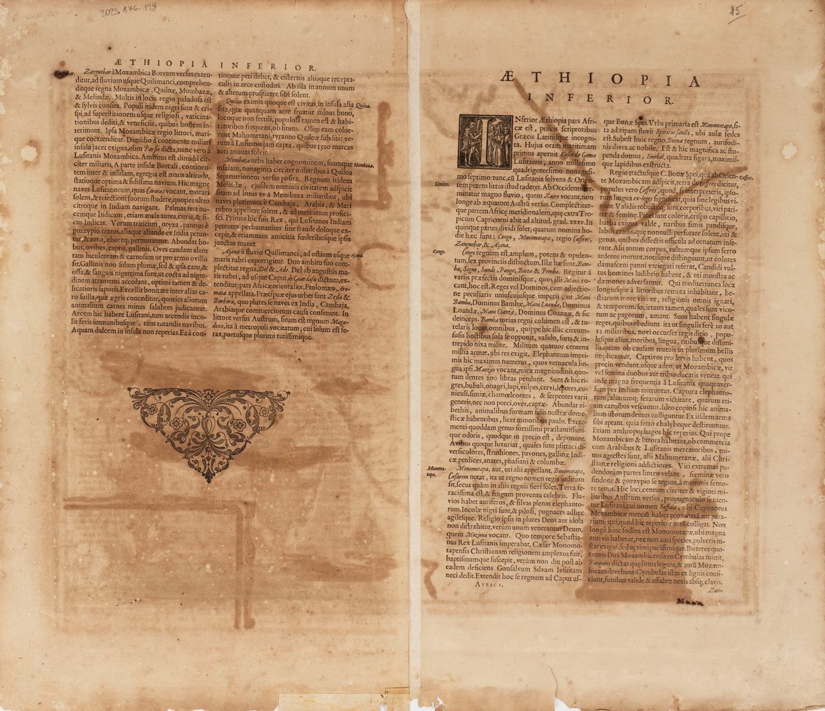 Johannes Janssonius - Aethiopia Inferior Vel Exterior. Partes Magis Septentrionales Quae Hic Desi...