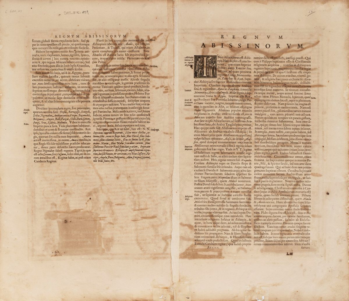 Johannes Janssonius - Aethiopia Superior Vel Interior Vulgo Abissinia Sive Presbiteri Ioannis Imp...