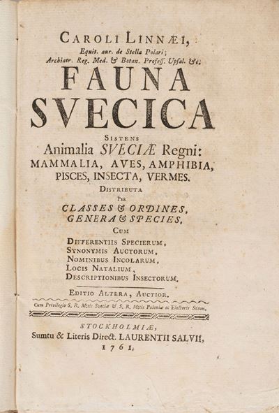 Fauna Svecica Sistens Animalia Sveciae Regni: Mammalia, Aves, Amphibia, Pisces, Insecta, Vermes