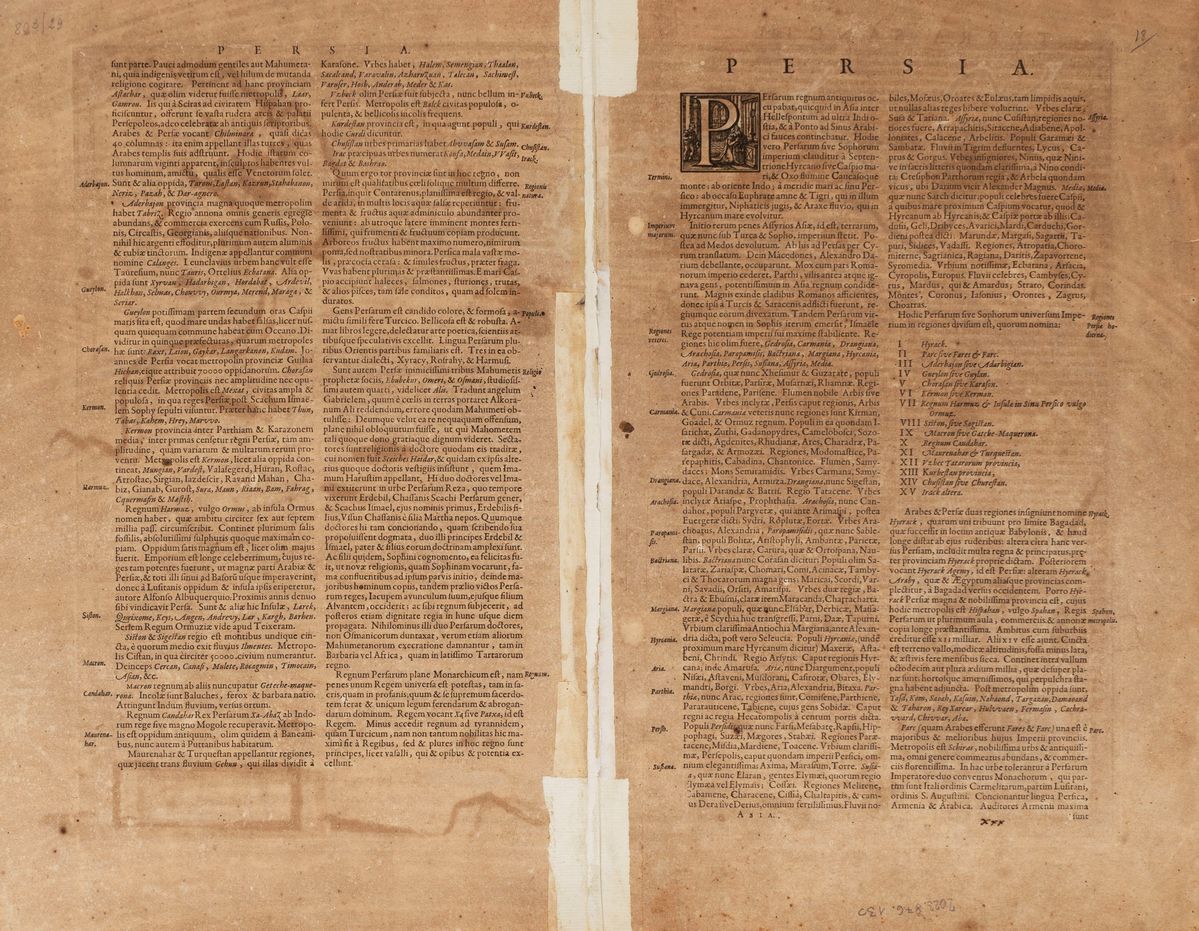 Johannes Janssonius - Persia Sive Sophorum Regnum.