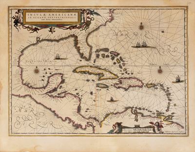 Insulae Americanae in Oceano Septentrionali Cum Terris Adiacentibus.