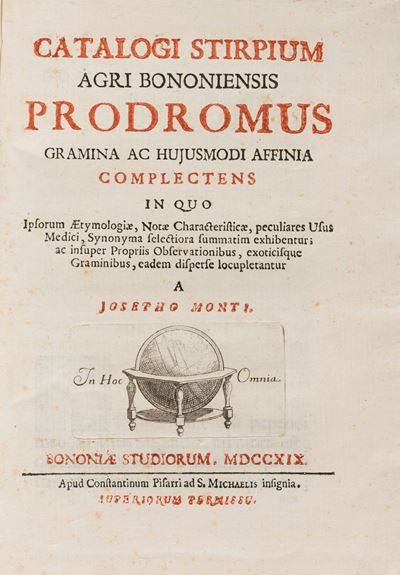 Catalogi Stirpium Agri Bononiensis Prodromus Gramina Ac Hujusmodi Affinia Complectens in Quo Ipso...