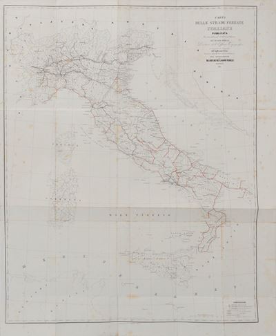 Carta delle Strade Ferrate Italiane. Pubblicata per Cura del Sig. Cesare Firrao ed Eseguita in Li...