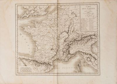 Carte Des Gaules Avec le Noms Anciens Et Modernes. Incisione su Rame di P. E. Tardieu su Disegno ...