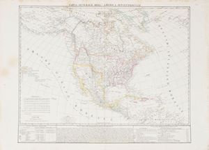 General map of North America.