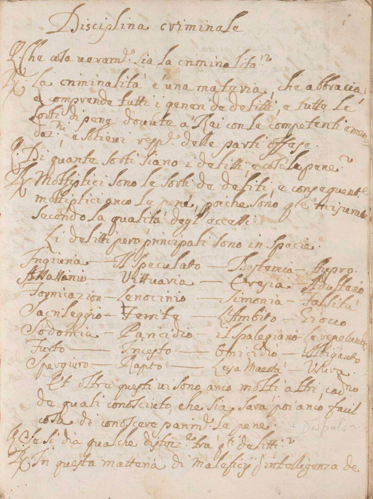 Girolamo Michieli - Disciplina Criminale