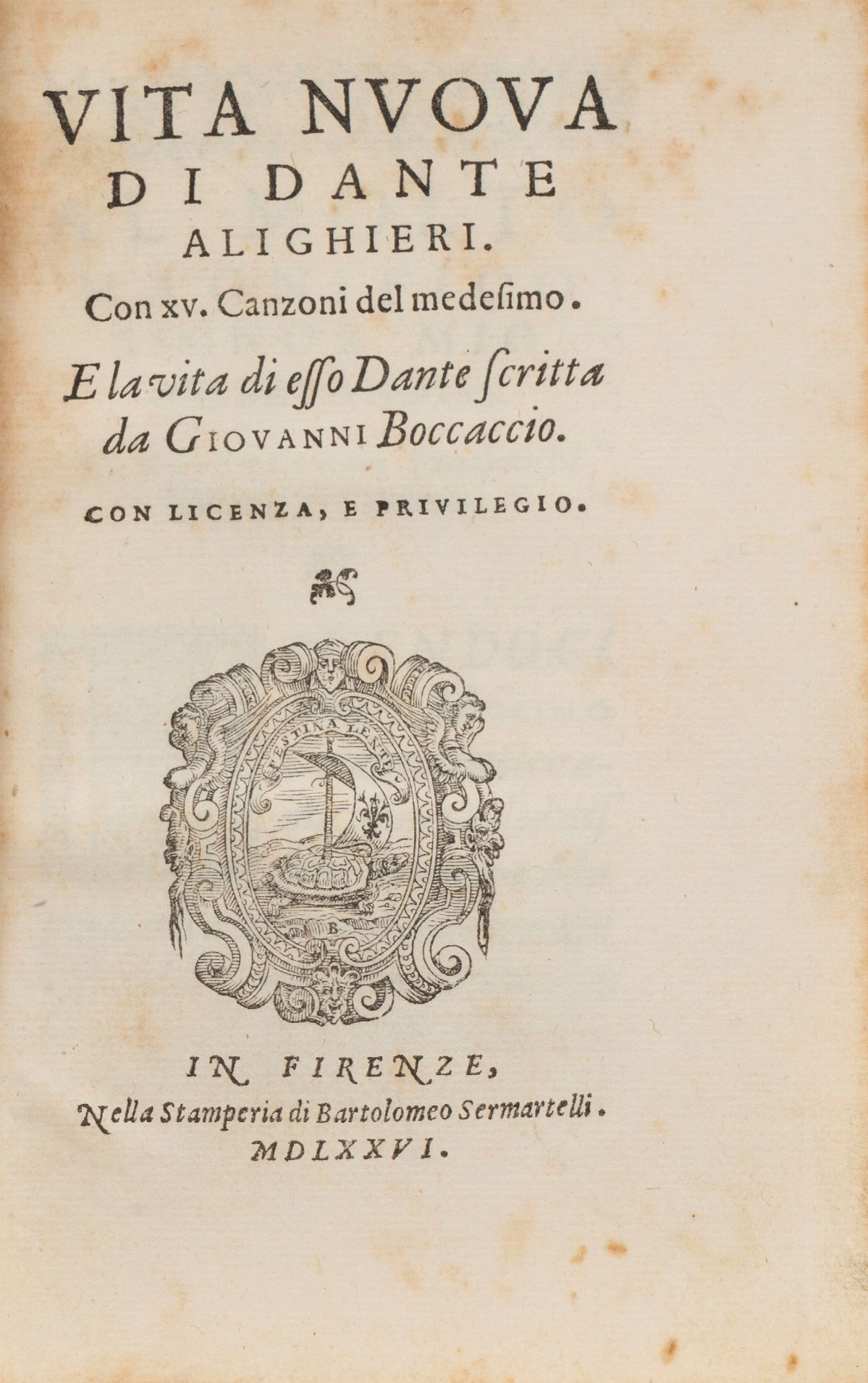 Dante Alighieri, Boccaccio, Giovanni Vita Nuova Origin, life
