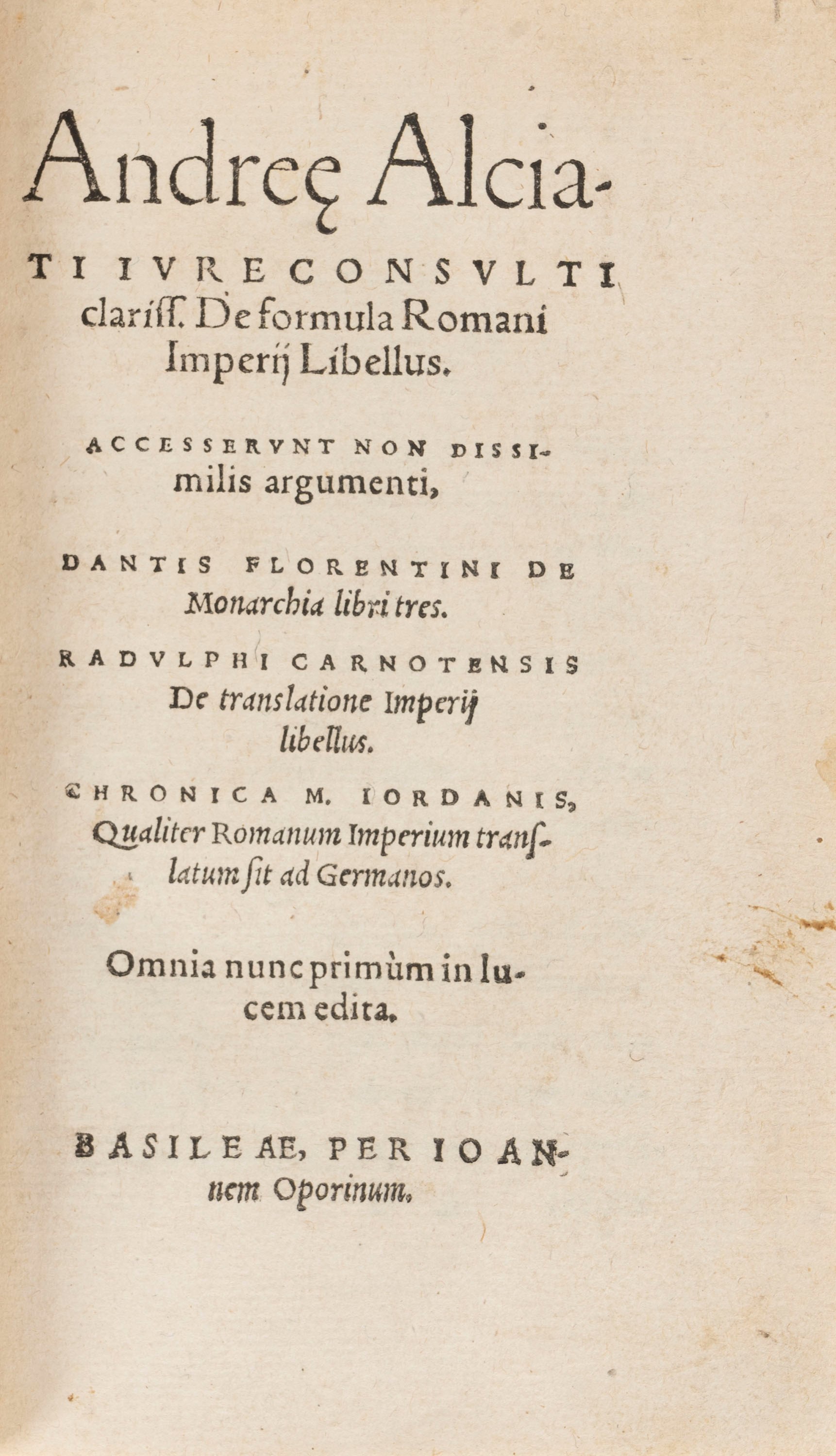 Dante Alighieri Alciati Andrea De formula Roman Empires De