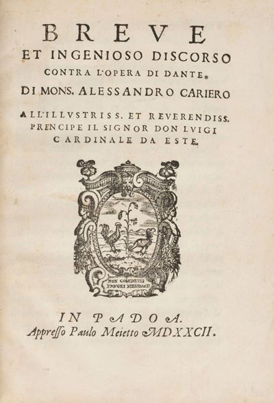 Breve Et Ingenioso Discorso Contra L'opera di Dante