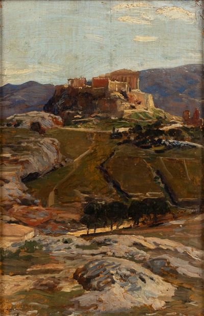 Agrigento, i templi, olio su tela 1908