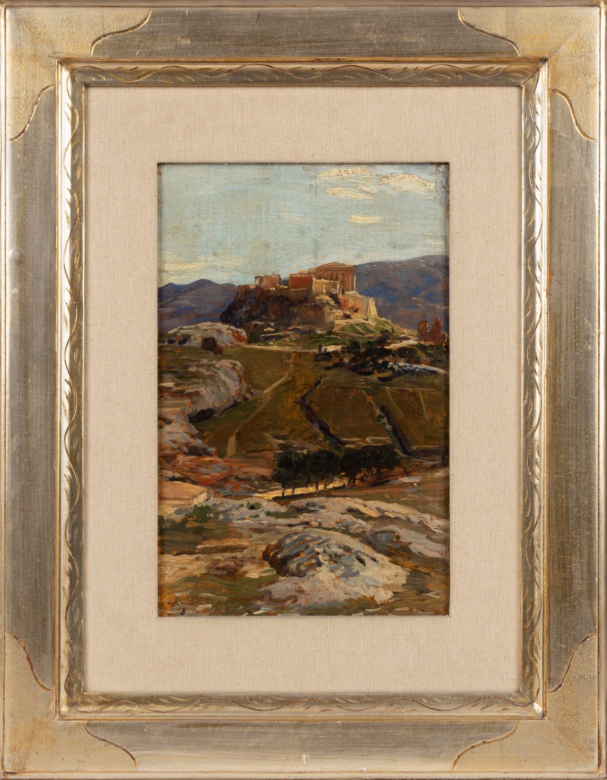 Max Roeder - Agrigento, i templi, olio su tela 1908