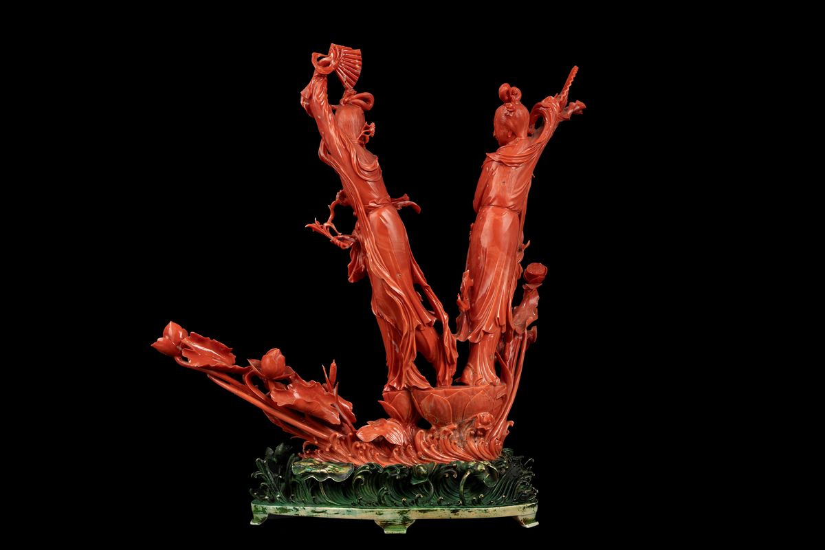 ☼scultura in Corallo Rosso Momo o Cerasuolo