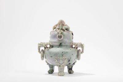 Grande incensiere in giadeite, Cina, XX secolo