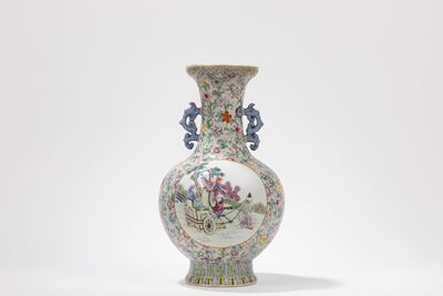 Vaso in porcellana, Famiglia Rosa, Mille Fiori, Repubblica di Cina (1912-1949)