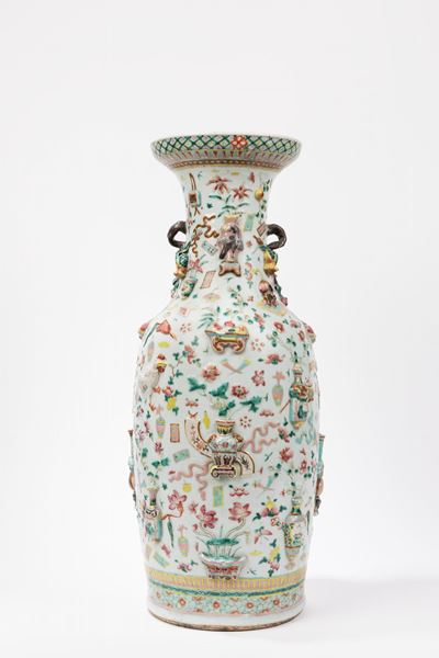 Vaso in porcellana, Famiglia Rosa, Cina, dinastia Qing, XIX secolo