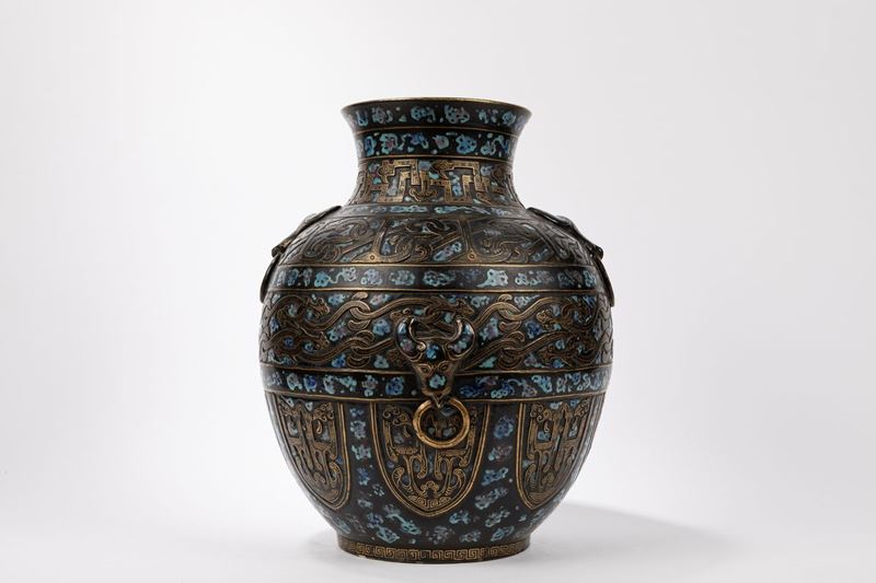 Vaso decorativo grande in porcellana Lin, alt. 31 cm