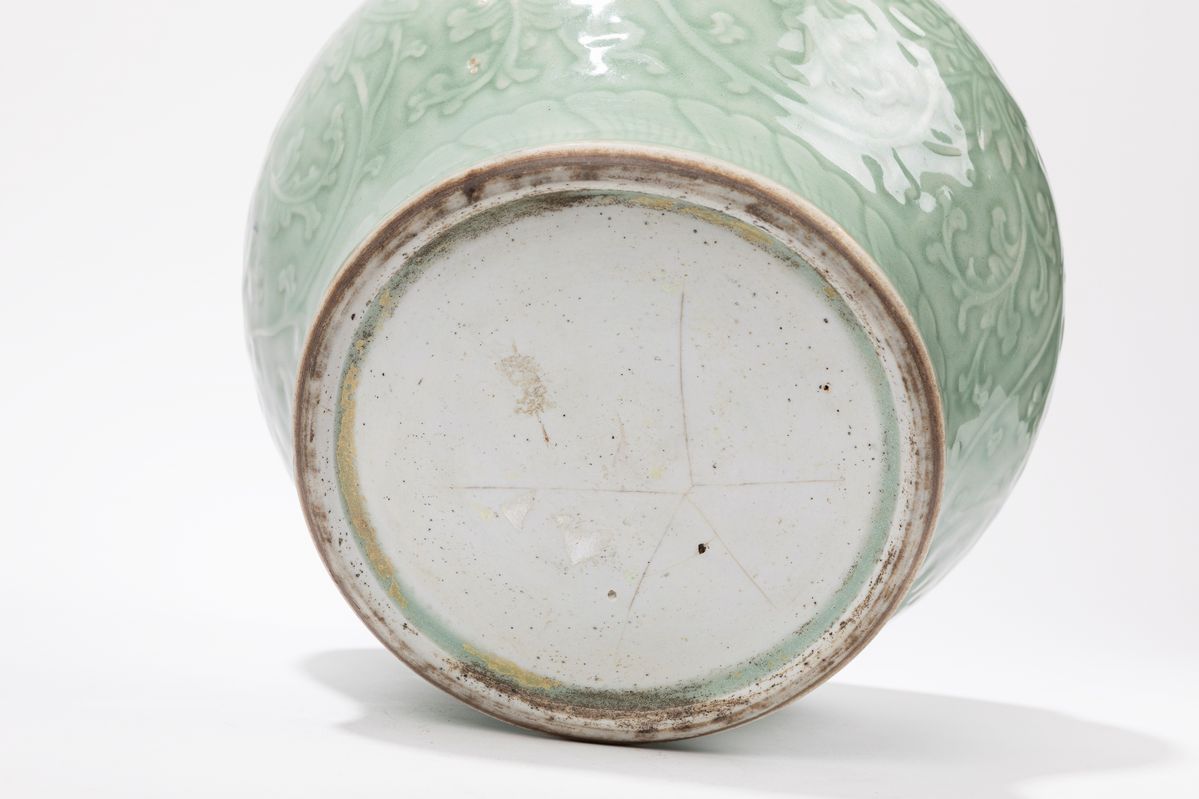 Vaso in porcellana Celadon, Cina, dinastia Qing, XVIII/XIX secolo