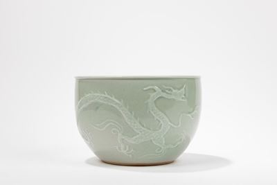 Jardiniere in porcellana celadon, Cina, dinastia Qing (1644-1911)