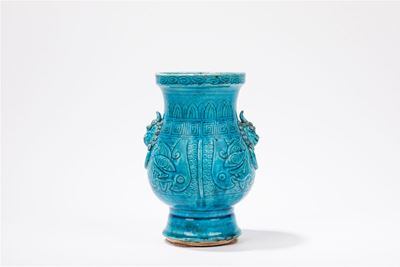 Vaso in porcellana turchese, Cina, periodo Kangxi (1661-1722)