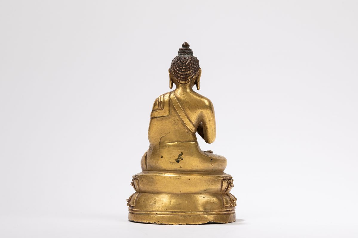 Buddha, Scultura in bronzo dorato, Tibet, XVIII secolo