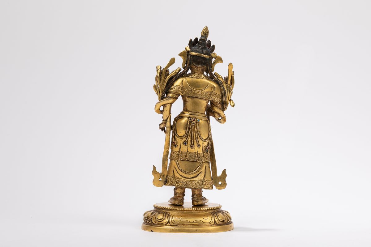 Bodhisattva Padmapani, scultura in bronzo dorato, Tibet, XVIII secolo