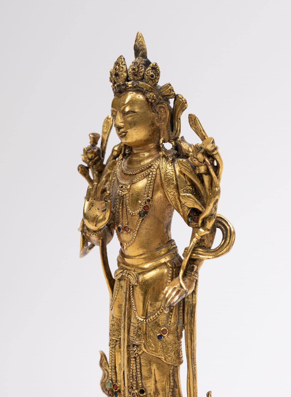 Bodhisattva Padmapani, scultura in bronzo dorato, Tibet, XVIII secolo