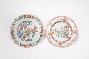 DUE DI PIATTI IN PORCELLANA FAMIGLIA VERDE