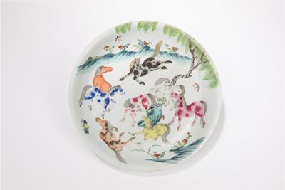 Piatto in porcellana, Famiglia Rosa, Cina, dinastia Qing, XIX secolo